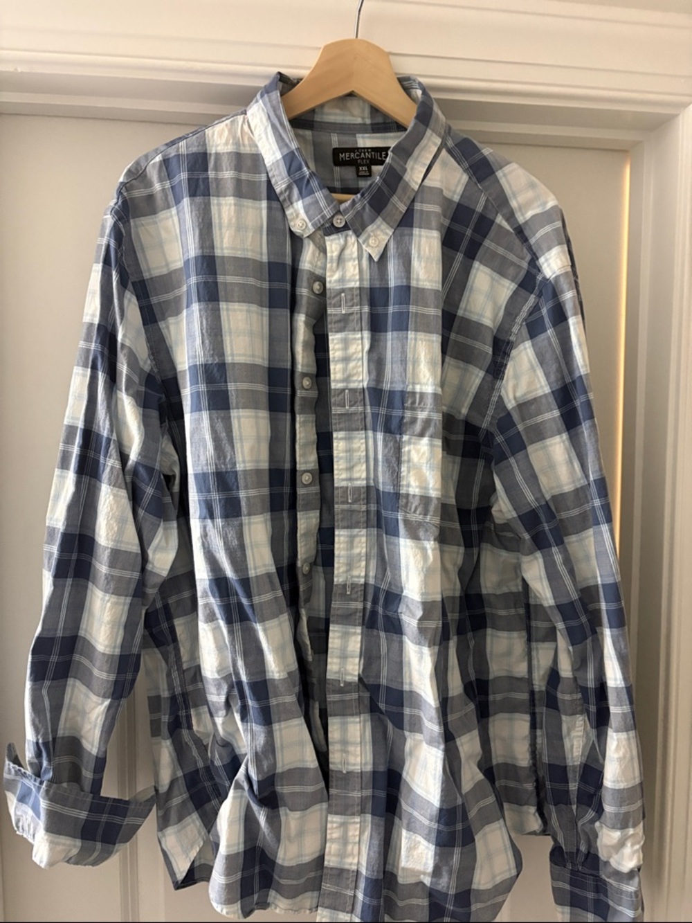 J crew flex size XXL Blue Plaid Button-Down Shirt - Men's